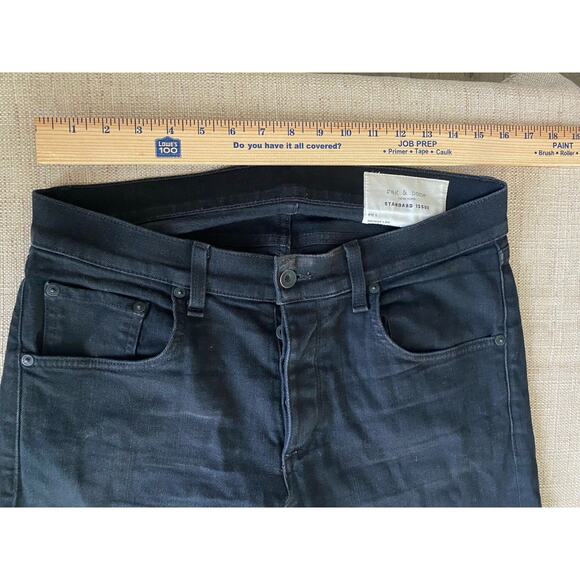 Rag & Bone Fit 1 Extra Slim Black Denim Jeans Size 33 – Made in USA - Picture 4 of 12